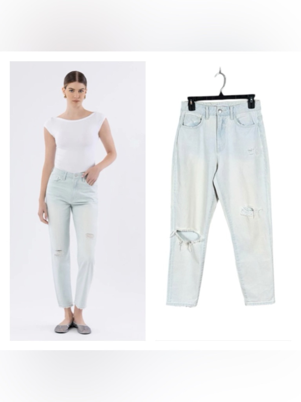 Flying Monkey Womens Super High Rise Mom Jeans Size 26 Edgy Distressed Faded